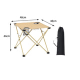Maxbell Folding Camping Table Compact Outdoor Picnic Table for Backpacking Patio BBQ Beige