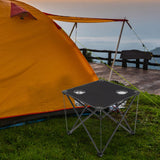 Maxbell Folding Table Compact Table Portable Iron for 2 People for Beach Camping BBQ black