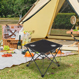 Maxbell Folding Table Compact Table Portable Iron for 2 People for Beach Camping BBQ black