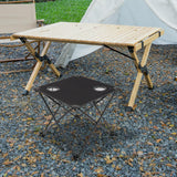 Maxbell Folding Table Compact Table Portable Iron for 2 People for Beach Camping BBQ black