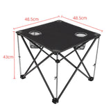 Maxbell Folding Table Compact Table Portable Iron for 2 People for Beach Camping BBQ black