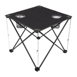 Maxbell Folding Table Compact Table Portable Iron for 2 People for Beach Camping BBQ black