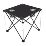 Maxbell Folding Table Compact Table Portable Iron for 2 People for Beach Camping BBQ black