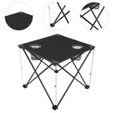 Maxbell Folding Table Compact Table Portable Iron for 2 People for Beach Camping BBQ black
