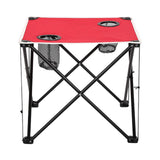 Maxbell Folding Table Compact Table Portable Iron for 2 People for Beach Camping BBQ red
