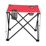 Maxbell Folding Table Compact Table Portable Iron for 2 People for Beach Camping BBQ red
