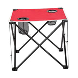 Maxbell Folding Table Compact Table Portable Iron for 2 People for Beach Camping BBQ red