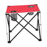 Maxbell Folding Table Compact Table Portable Iron for 2 People for Beach Camping BBQ red
