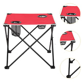 Maxbell Folding Table Compact Table Portable Iron for 2 People for Beach Camping BBQ red