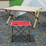 Maxbell Folding Table Compact Table Portable Iron for 2 People for Beach Camping BBQ red