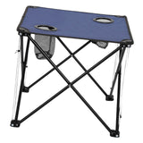 Maxbell Folding Table Compact Table Portable Iron for 2 People for Beach Camping BBQ blue