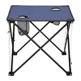Maxbell Folding Table Compact Table Portable Iron for 2 People for Beach Camping BBQ blue