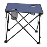 Maxbell Folding Table Compact Table Portable Iron for 2 People for Beach Camping BBQ blue