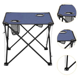 Maxbell Folding Table Compact Table Portable Iron for 2 People for Beach Camping BBQ blue