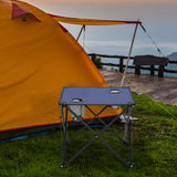 Maxbell Folding Table Compact Table Portable Iron for 2 People for Beach Camping BBQ blue