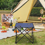 Maxbell Folding Table Compact Table Portable Iron for 2 People for Beach Camping BBQ blue