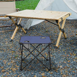 Maxbell Folding Table Compact Table Portable Iron for 2 People for Beach Camping BBQ blue