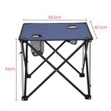 Maxbell Folding Table Compact Table Portable Iron for 2 People for Beach Camping BBQ blue