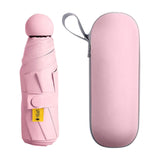 Maxbell Folding Umbrella Rain Protection Men Women Rain Umbrella for Outdoor Camping Pink