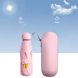 Maxbell Folding Umbrella Rain Protection Men Women Rain Umbrella for Outdoor Camping Pink