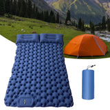 Maxbell Camping Sleeping Pad with Pillow Inflatable Sleeping Mat for Camping Outdoor Dark Blue