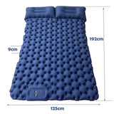 Maxbell Camping Sleeping Pad with Pillow Inflatable Sleeping Mat for Camping Outdoor Dark Blue