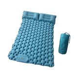 Maxbell Camping Sleeping Pad with Pillow Inflatable Sleeping Mat for Camping Outdoor Peacock Blue