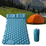 Maxbell Camping Sleeping Pad with Pillow Inflatable Sleeping Mat for Camping Outdoor Peacock Blue