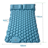 Maxbell Camping Sleeping Pad with Pillow Inflatable Sleeping Mat for Camping Outdoor Peacock Blue