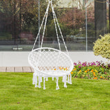 Maxbell Patio Swing Chair Tasseled Hanging Basket Chair for Backyard Apartment Beach