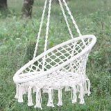 Maxbell Patio Swing Chair Tasseled Hanging Basket Chair for Backyard Apartment Beach