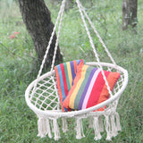 Maxbell Patio Swing Chair Tasseled Hanging Basket Chair for Backyard Apartment Beach