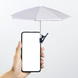Maxbell Phone Umbrella for Sun Shade Multifunction for Traveling Photography Outdoor argent
