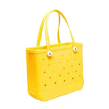 Maxbell Hole Bag with Hole Storage Bag Washable Beach Pack for Pool Shopping Outdoor Yellow