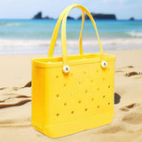 Maxbell Hole Bag with Hole Storage Bag Washable Beach Pack for Pool Shopping Outdoor Yellow
