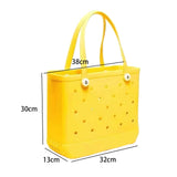 Maxbell Hole Bag with Hole Storage Bag Washable Beach Pack for Pool Shopping Outdoor Yellow