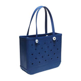 Maxbell Hole Bag with Hole Storage Bag Washable Beach Pack for Pool Shopping Outdoor Navy blue