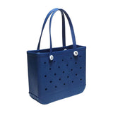 Maxbell Hole Bag with Hole Storage Bag Washable Beach Pack for Pool Shopping Outdoor Navy blue