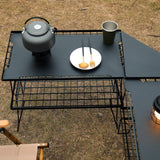 Maxbell Grill Mesh Table with Storage Bag Camping BBQ Table for BBQ Fishing Backyard 2 Piece Tables