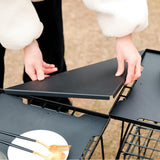 Maxbell Grill Mesh Table with Storage Bag Camping BBQ Table for BBQ Fishing Backyard 2 Piece Tables