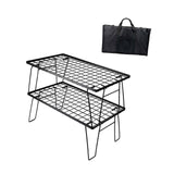 Maxbell Grill Mesh Table with Storage Bag Camping BBQ Table for BBQ Fishing Backyard 2 Piece Tables