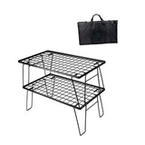 Maxbell Grill Mesh Table with Storage Bag Camping BBQ Table for BBQ Fishing Backyard 2 Piece Tables