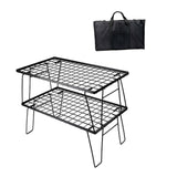 Maxbell Grill Mesh Table with Storage Bag Camping BBQ Table for BBQ Fishing Backyard 2 Piece Tables