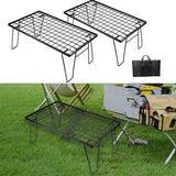 Maxbell Grill Mesh Table with Storage Bag Camping BBQ Table for BBQ Fishing Backyard 2 Piece Tables