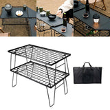 Maxbell Grill Mesh Table with Storage Bag Camping BBQ Table for BBQ Fishing Backyard 2 Piece Tables