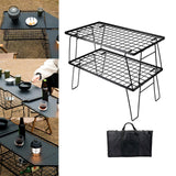 Maxbell Grill Mesh Table with Storage Bag Camping BBQ Table for BBQ Fishing Backyard 2 Piece Tables