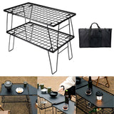 Maxbell Grill Mesh Table with Storage Bag Camping BBQ Table for BBQ Fishing Backyard 2 Piece Tables