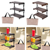 Maxbell Camping Folding Storage Rack Foldable Plant Display Shelf for Barbecues Home Type A