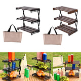 Maxbell Camping Folding Storage Rack Foldable Plant Display Shelf for Barbecues Home Type A