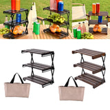 Maxbell Camping Folding Storage Rack Foldable Plant Display Shelf for Barbecues Home Type A